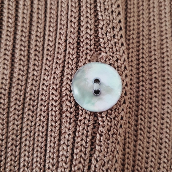 Vince Ribbed Button Front Cardigan Size 1X Long Sleeve Stretch Sweater Preppy - Picture 3 of 14